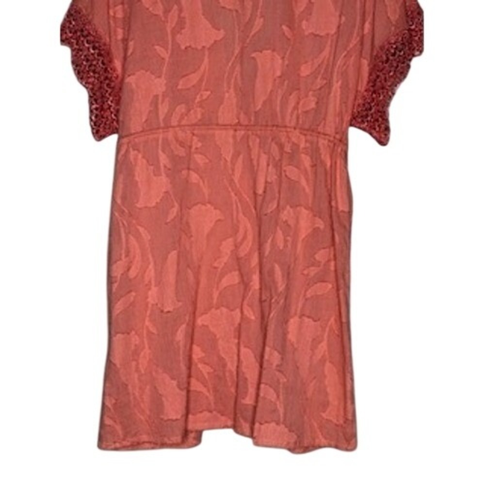 Despi‎ Coral Pink Crochet Lace Swim Cover Up Dress Womens Large - Picture 9 of 9